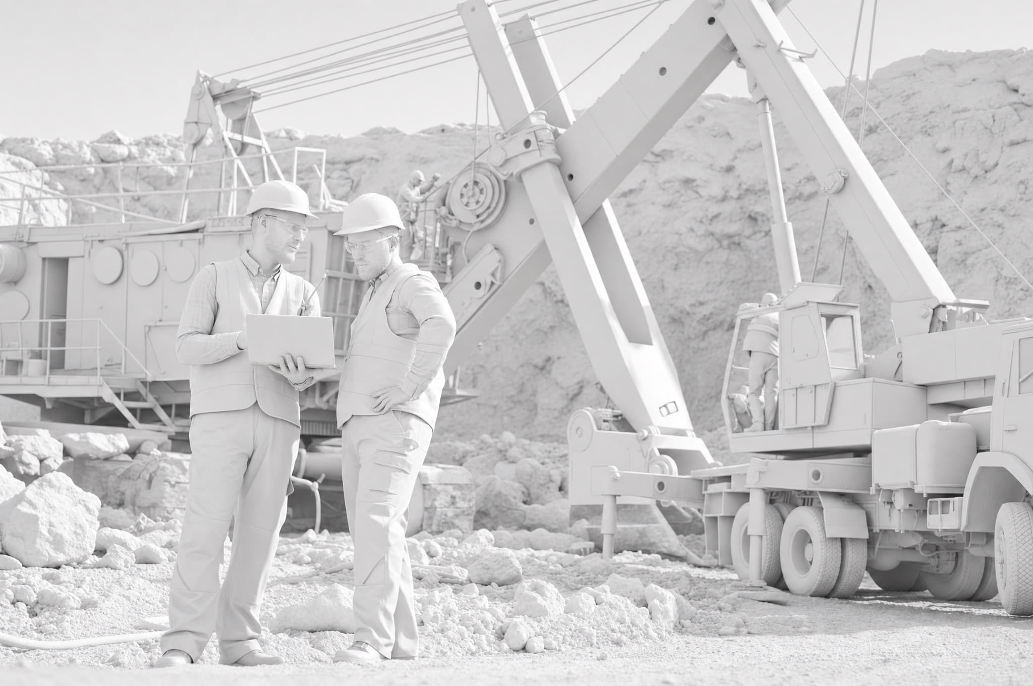 Zwei Bauleiter im Gespräch auf der Baustelle